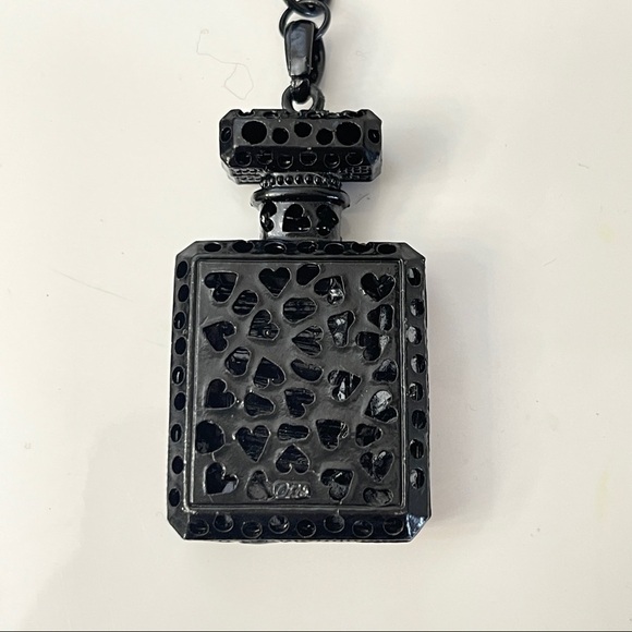 Luxury Perfume Bottle Bag Charm Key Chain - Black Colorful Rhinestone Bling‎ - Picture 5 of 5